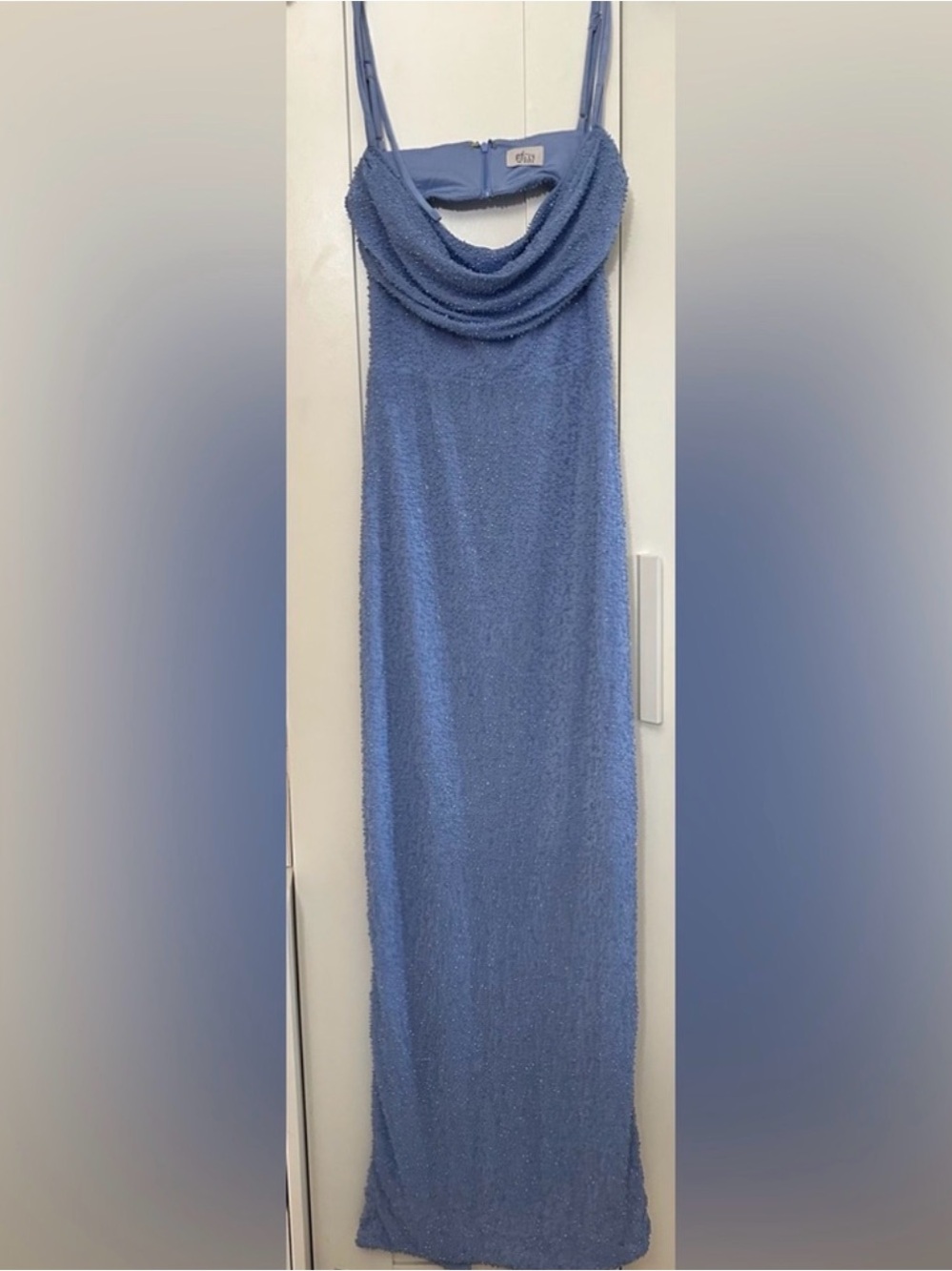 Oh Polly Blue Cowl Neck Maxi Dress